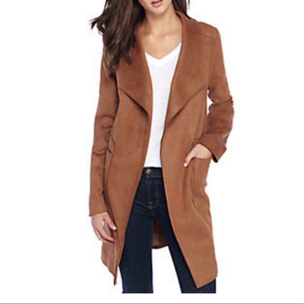 HYFVE HYFVE Faux Suede Open Front Coat